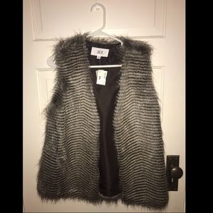Faux stripped fur vest